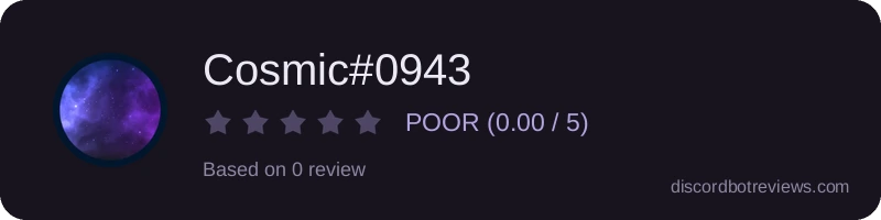 Rating widget preview for Cosmic#0943