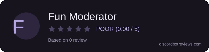 Rating widget preview for Fun Moderator