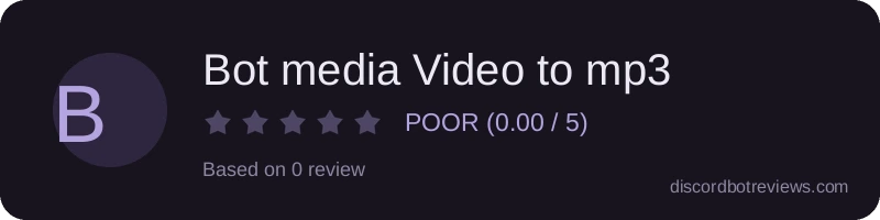 Rating widget preview for Bot media Video to mp3