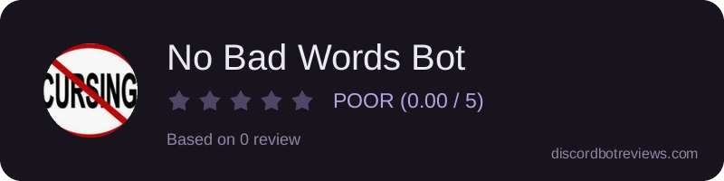 Rating widget preview for No Bad Words Bot