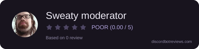 Rating widget preview for Sweaty moderator