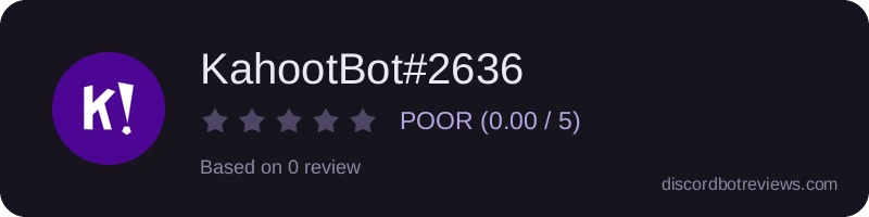 Rating widget preview for KahootBot#2636