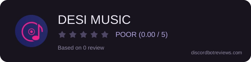 Rating widget preview for DESI MUSIC