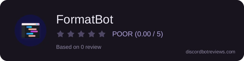 Rating widget preview for FormatBot