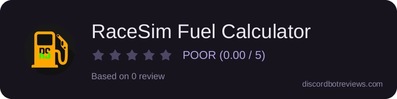 Rating banner for RaceSim Fuel Calculator