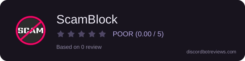 Rating banner for ScamBlock