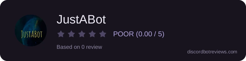 Rating widget preview for JustABot
