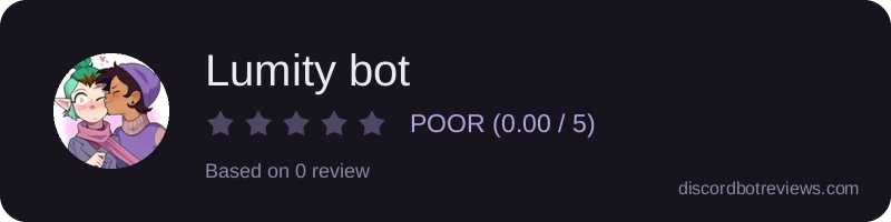 Rating widget preview for Lumity bot