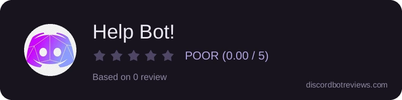 Rating widget preview for Help Bot!