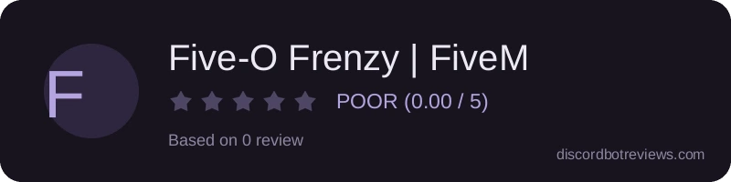Rating widget preview for Five-O Frenzy | FiveM