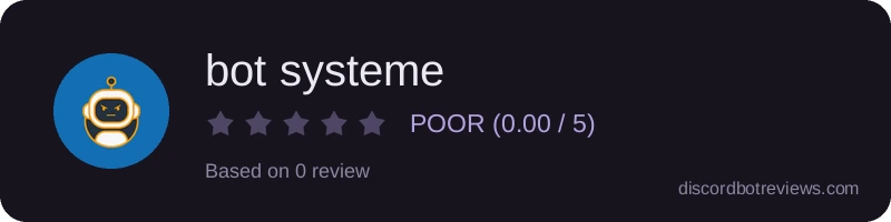 Rating banner for bot systeme