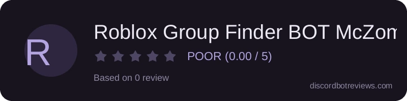 Rating widget preview for Roblox Group Finder BOT McZombieItSus