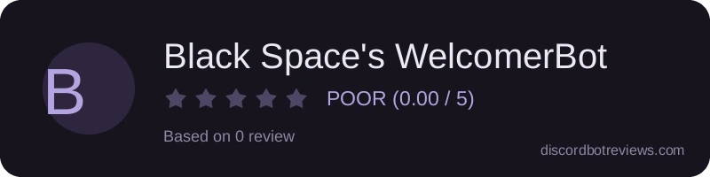Rating widget preview for Black Space's WelcomerBot