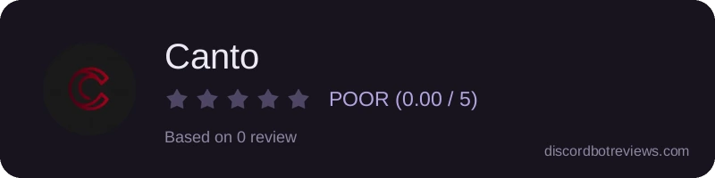 Rating widget preview for Canto