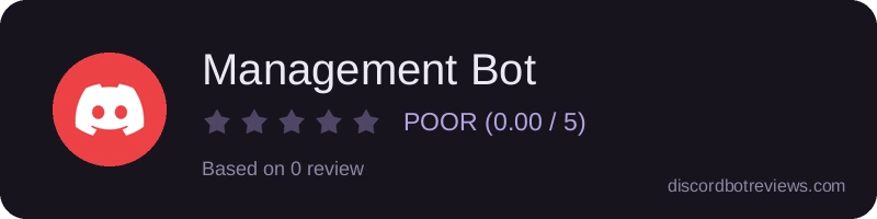 Rating widget preview for Management Bot