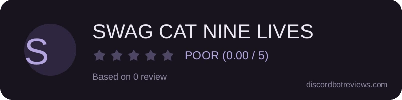 Rating widget preview for SWAG CAT NINE LIVES
