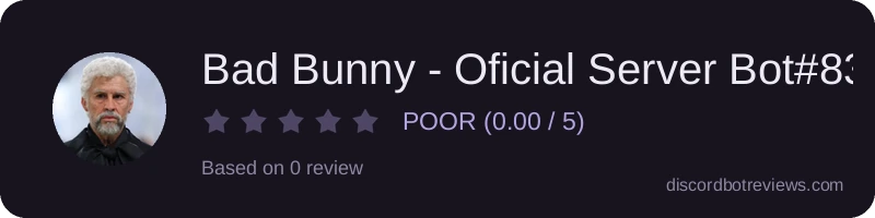 Rating widget preview for Bad Bunny - Oficial Server Bot#8313