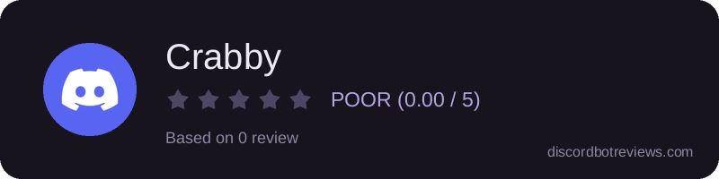Rating widget preview for Crabby