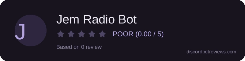 Rating widget preview for Jem Radio Bot