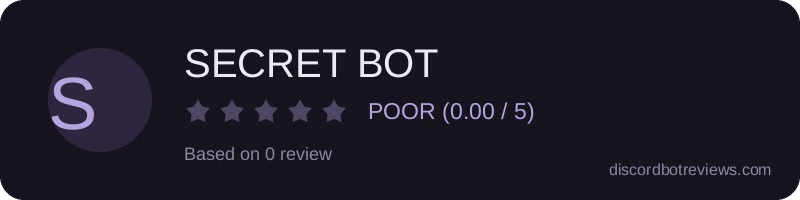 Rating widget preview for SECRET BOT