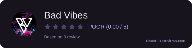 Rating widget preview for Bad Vibes