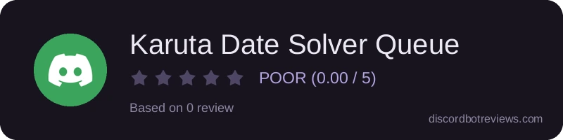 Rating widget preview for Karuta Date Solver Queue