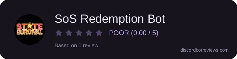 Rating widget preview for SoS Redemption Bot