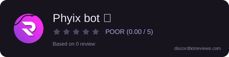 Rating widget preview for Phyix bot ✨