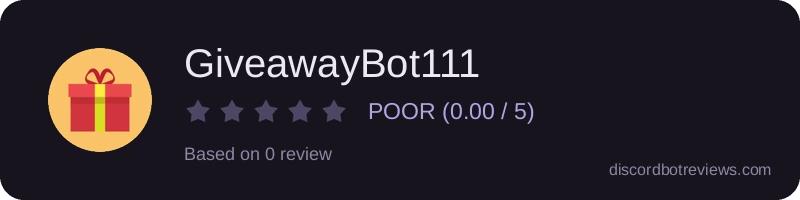 Rating widget preview for GiveawayBot111