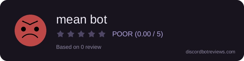 Rating widget preview for mean bot