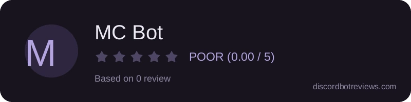 Rating widget preview for MC Bot