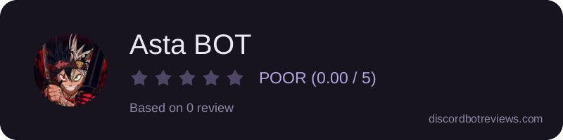 Rating widget preview for Asta BOT