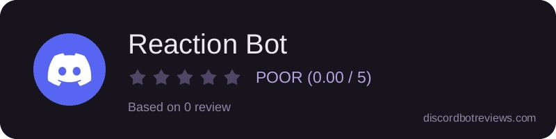 Rating widget preview for Reaction Bot