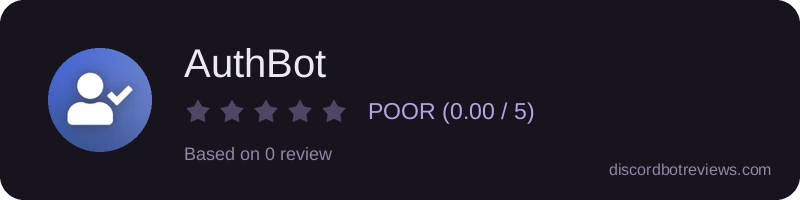 Rating widget preview for AuthBot
