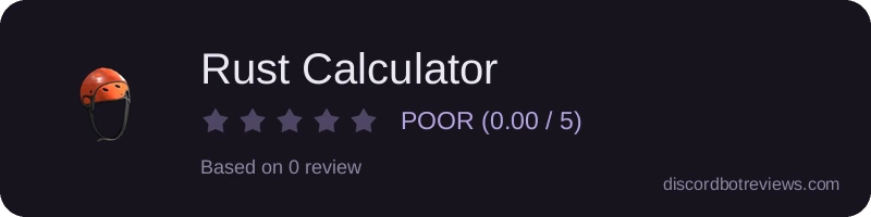 Rating widget preview for Rust Calculator