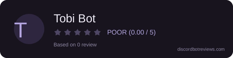 Rating widget preview for Tobi Bot