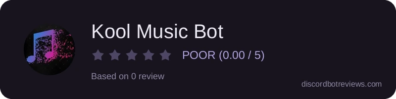 Rating widget preview for Kool Music Bot 