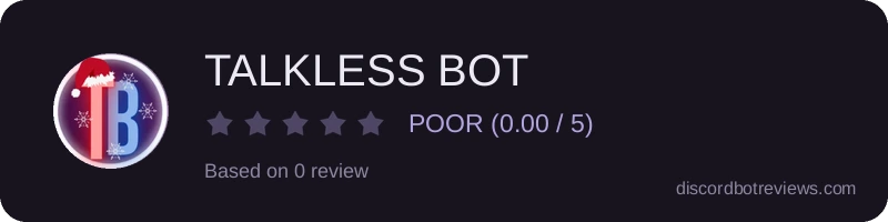 Rating banner for TALKLESS BOT