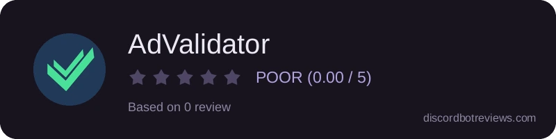 Rating banner for AdValidator