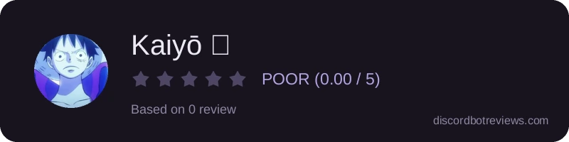 Rating widget preview for Kaiyō 🌊