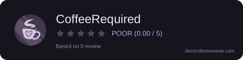 Rating widget preview for CoffeeRequired