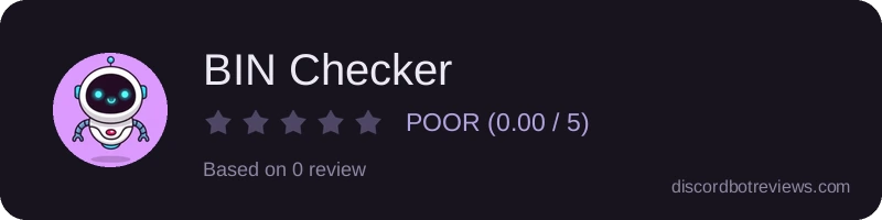 Rating widget preview for BIN Checker