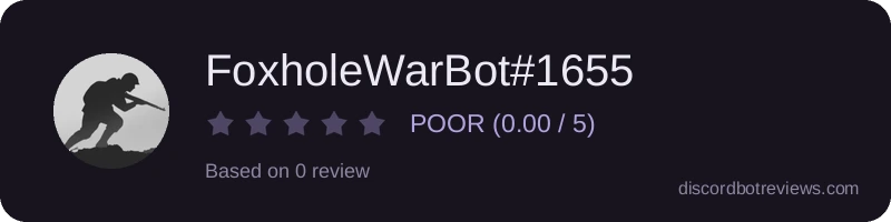Rating widget preview for FoxholeWarBot#1655