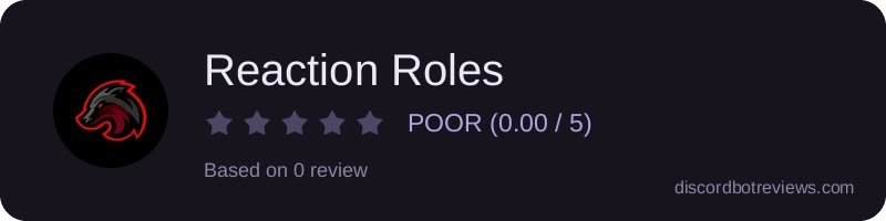 Rating widget preview for Reaction Roles
