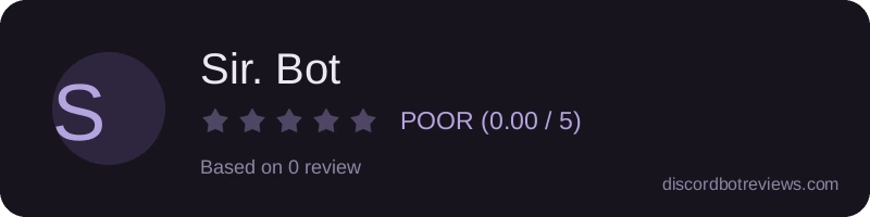 Rating widget preview for Sir. Bot