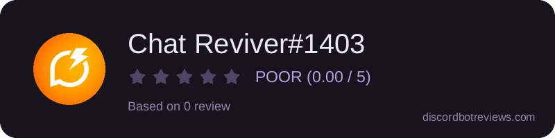 Rating widget preview for Chat Reviver#1403
