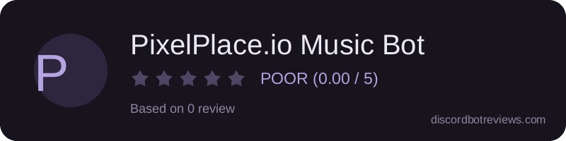 Rating widget preview for PixelPlace.io Music Bot