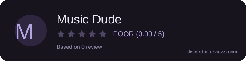 Rating widget preview for Music Dude