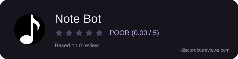 Rating widget preview for Note Bot