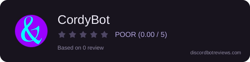 Rating widget preview for CordyBot